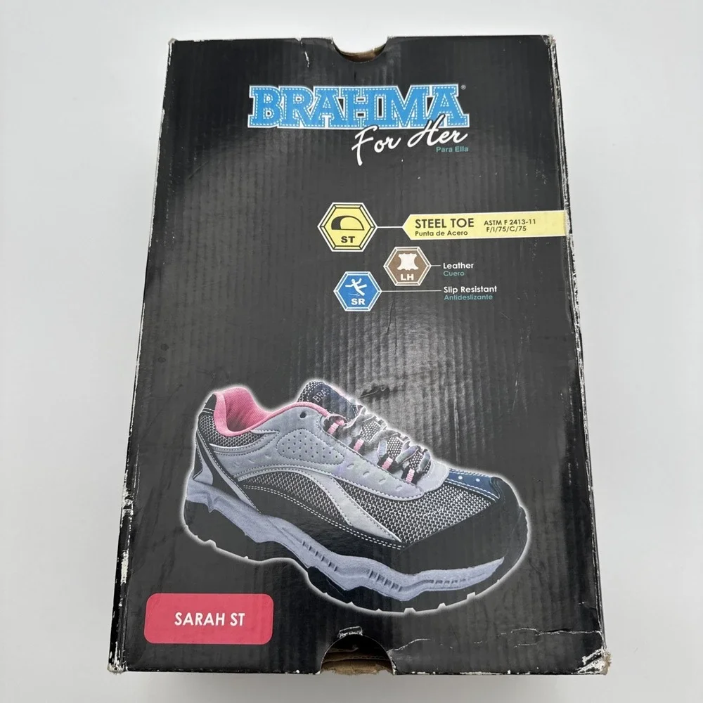 Brahma for Her Steel Toe Work Sneakers Sarah St Navy Blue & Pink Women's size 11 - Picture 14 of 14